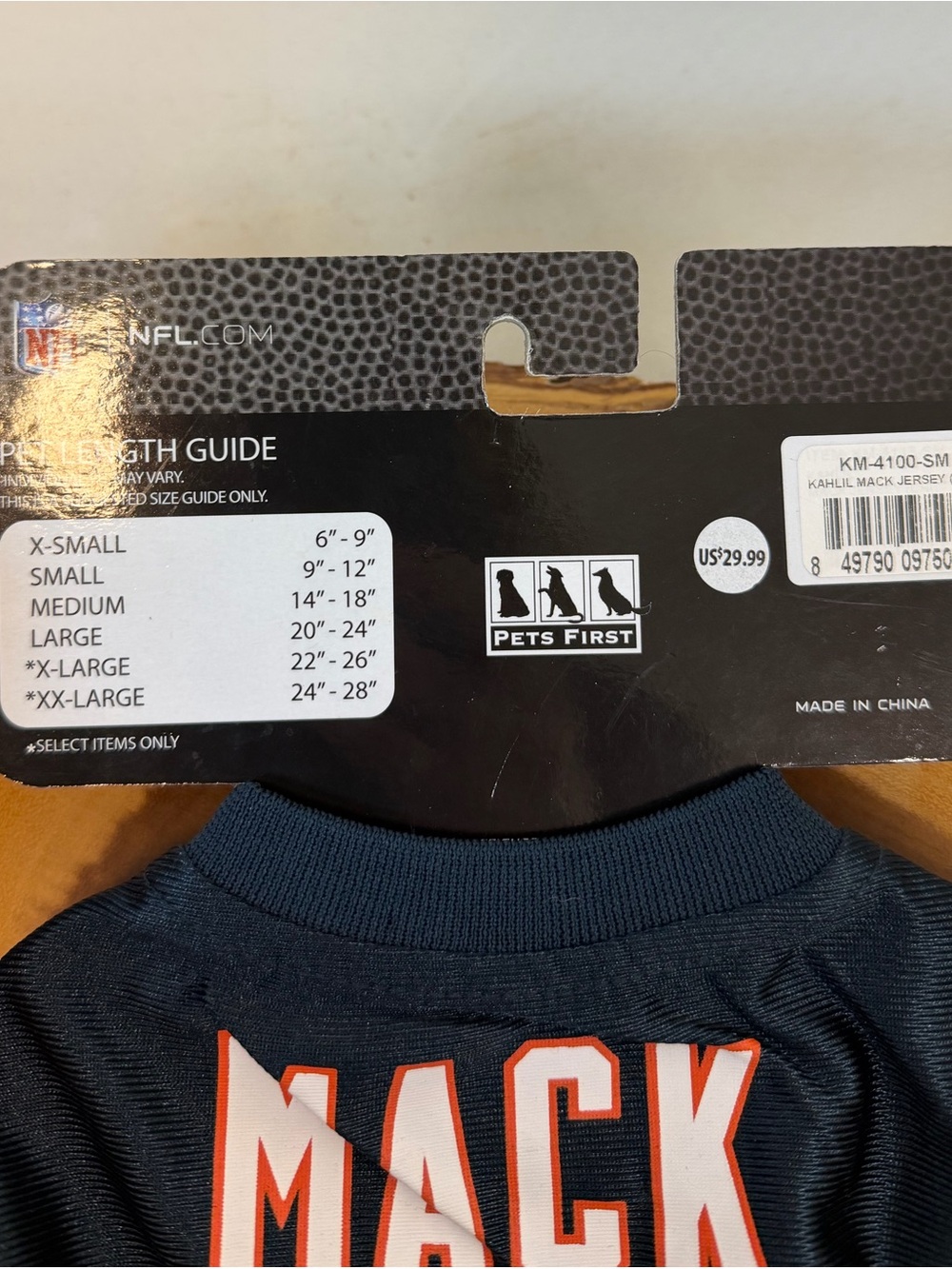 Pets First Khalil‎ Mack NFL Chicago Bears #52 Pet Jersey Size Small 9”-12” - Picture 3 of 4